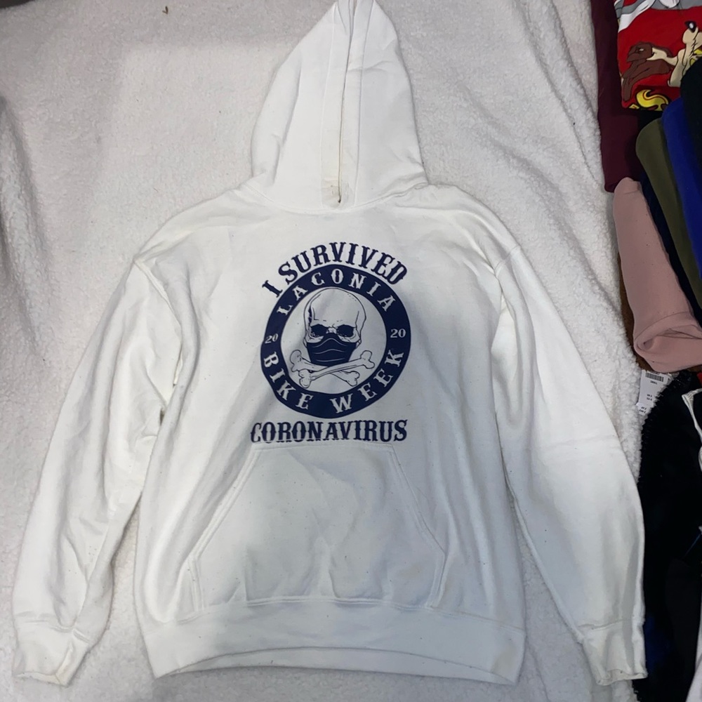 white and navy blue nike week sweatshirt